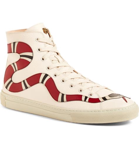 gucci white high tops with snakes|gucci high top shoes.